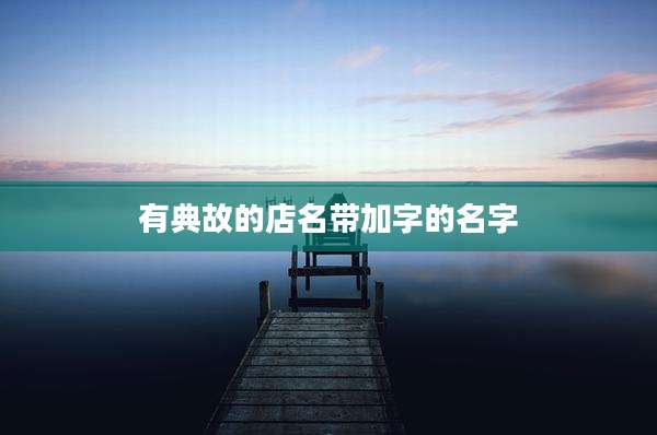有典故的店名带加字的名字