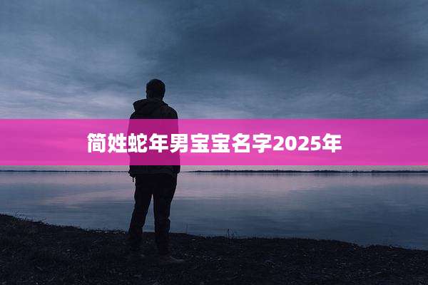 简姓蛇年男宝宝名字2025年