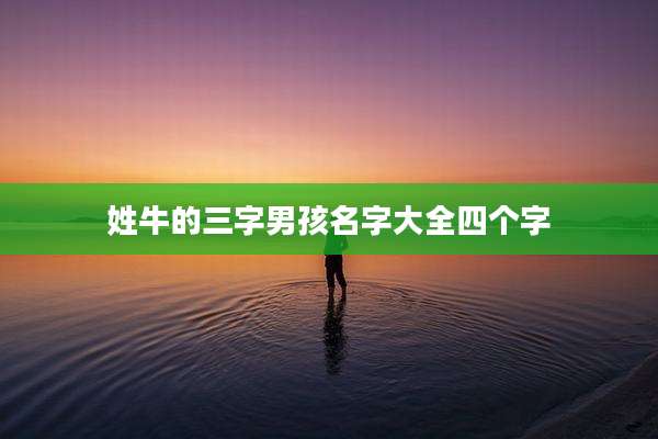姓牛的三字男孩名字大全四个字