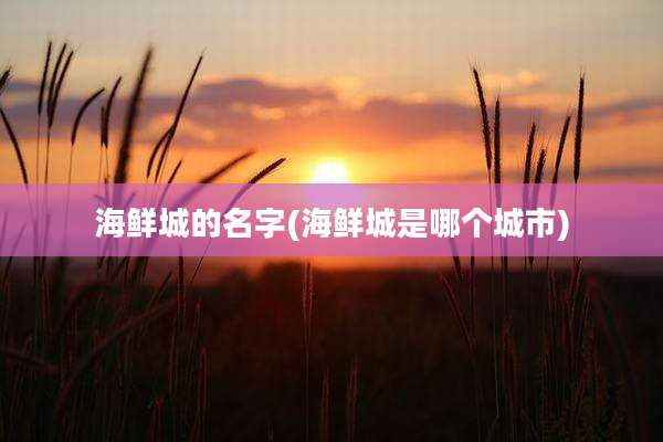 海鲜城的名字(海鲜城是哪个城市)