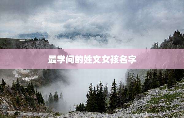 最学问的姓文女孩名字