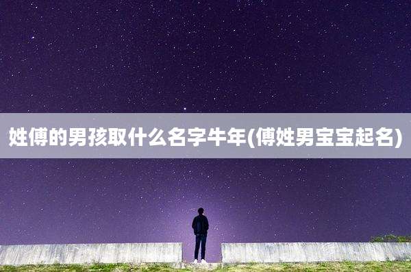 姓傅的男孩取什么名字牛年(傅姓男宝宝起名)