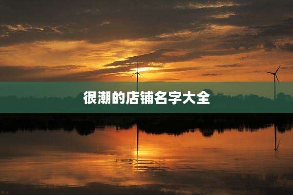 很潮的店铺名字大全
