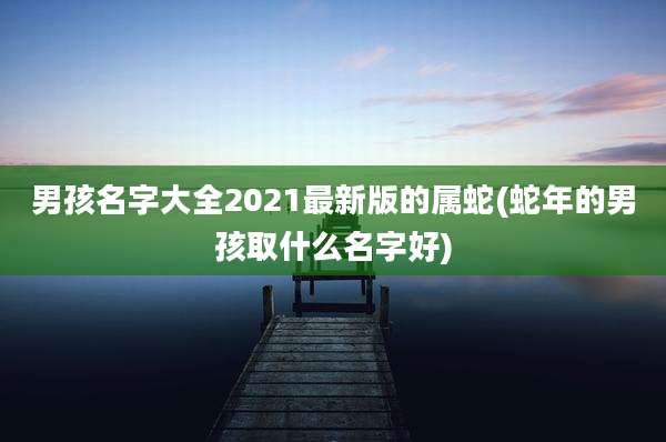 男孩名字大全2021最新版的属蛇(蛇年的男孩取什么名字好)