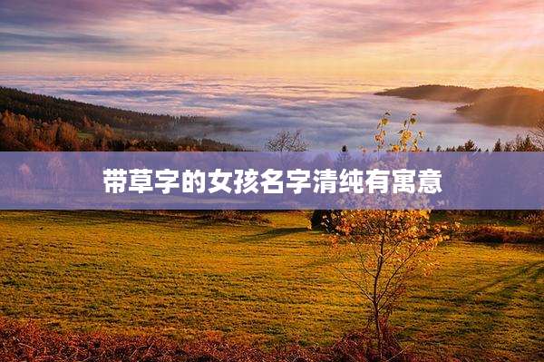 带草字的女孩名字清纯有寓意