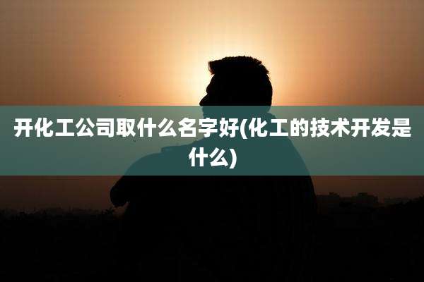 开化工公司取什么名字好(化工的技术开发是什么)