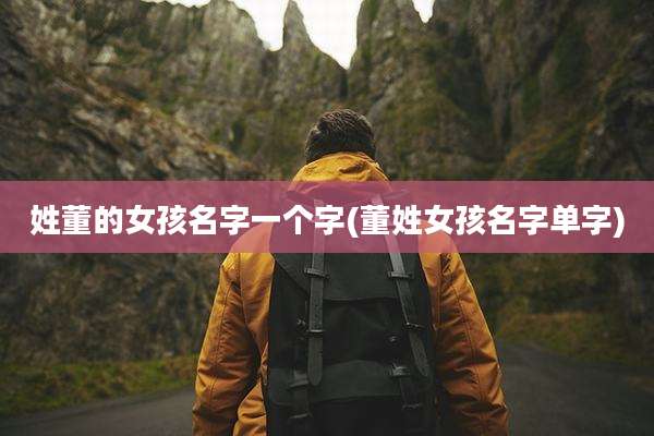姓董的女孩名字一个字(董姓女孩名字单字)