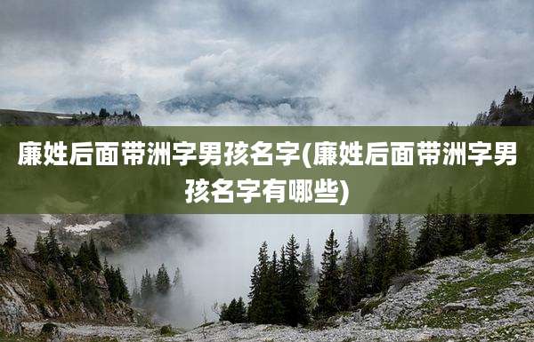 廉姓后面带洲字男孩名字(廉姓后面带洲字男孩名字有哪些)