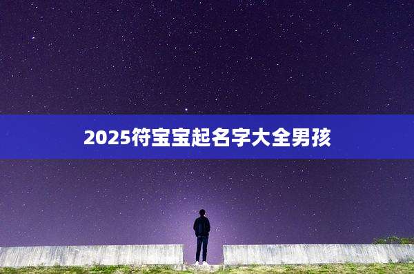 2025符宝宝起名字大全男孩