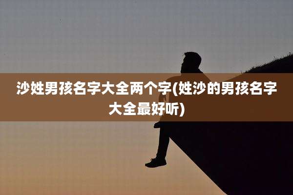 沙姓男孩名字大全两个字(姓沙的男孩名字大全最好听)