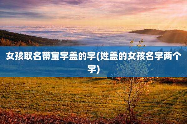 女孩取名带宝字盖的字(姓盖的女孩名字两个字)
