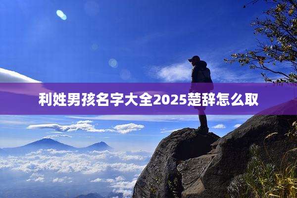 利姓男孩名字大全2025楚辞怎么取