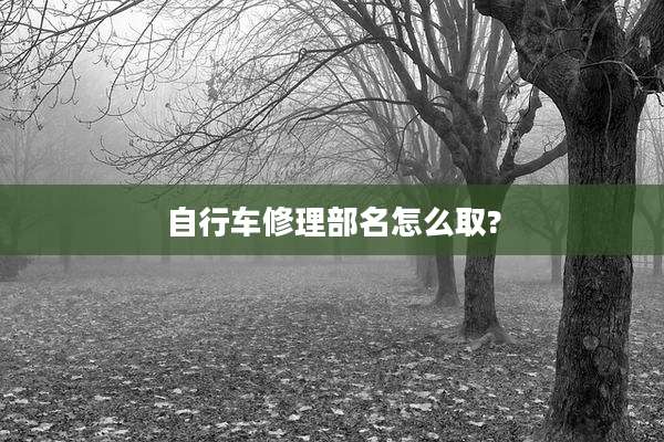 自行车修理部名怎么取?
