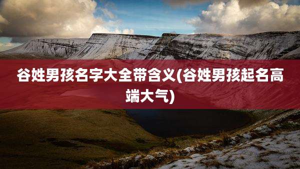 谷姓男孩名字大全带含义(谷姓男孩起名高端大气)