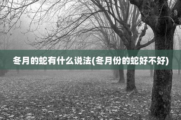 冬月的蛇有什么说法(冬月份的蛇好不好)