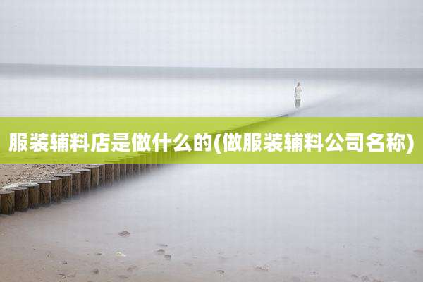 服装辅料店是做什么的(做服装辅料公司名称)