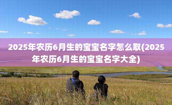 2025年农历6月生的宝宝名字怎么取(2025年农历6月生的宝宝名字大全)