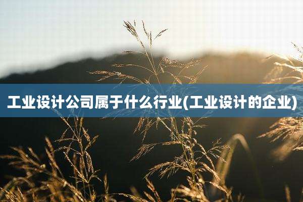 工业设计公司属于什么行业(工业设计的企业)