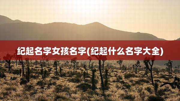 纪起名字女孩名字(纪起什么名字大全)