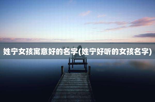 姓宁女孩寓意好的名字(姓宁好听的女孩名字)