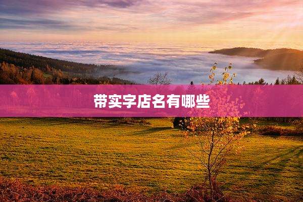 带实字店名有哪些