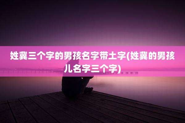 姓冀三个字的男孩名字带土字(姓冀的男孩儿名字三个字)