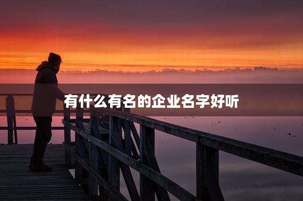 有什么有名的企业名字好听