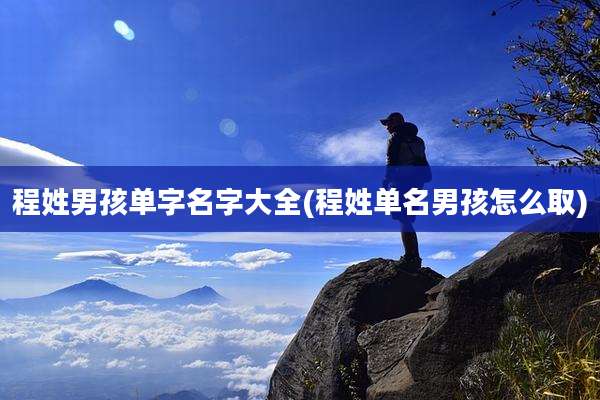 程姓男孩单字名字大全(程姓单名男孩怎么取)