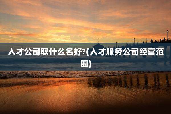 人才公司取什么名好?(人才服务公司经营范围)