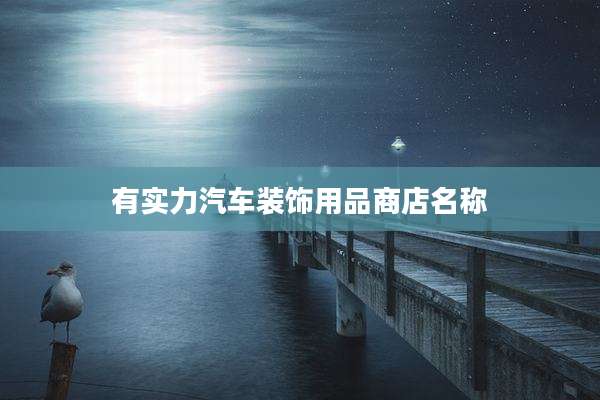 有实力汽车装饰用品商店名称
