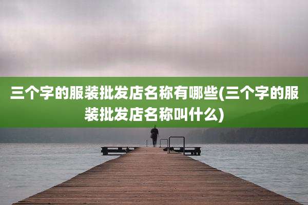 三个字的服装批发店名称有哪些(三个字的服装批发店名称叫什么)