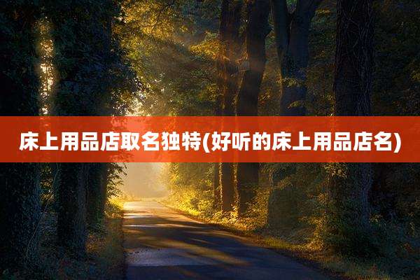 床上用品店取名独特(好听的床上用品店名)