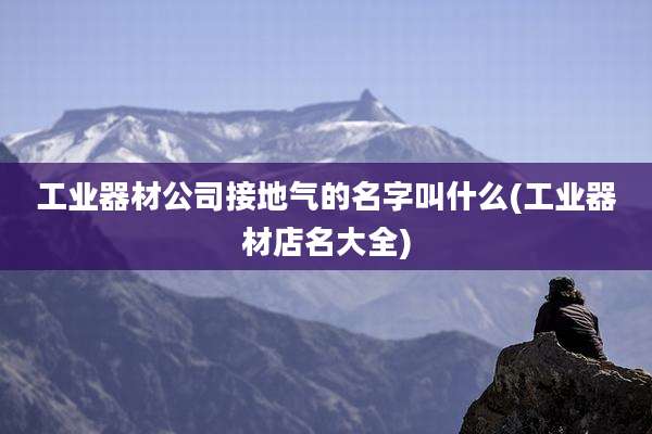 工业器材公司接地气的名字叫什么(工业器材店名大全)