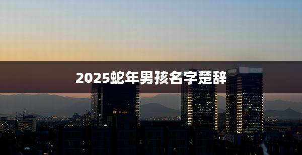 2025蛇年男孩名字楚辞