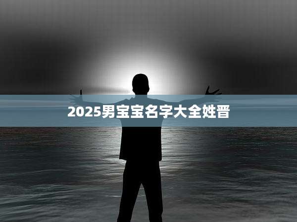2025男宝宝名字大全姓晋