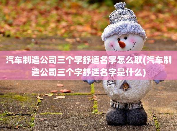 汽车制造公司三个字舒适名字怎么取(汽车制造公司三个字舒适名字是什么)