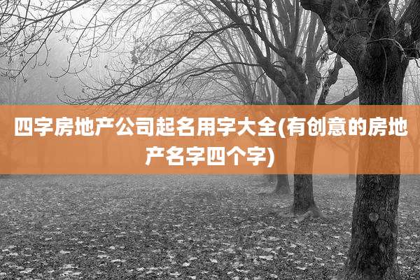 四字房地产公司起名用字大全(有创意的房地产名字四个字)