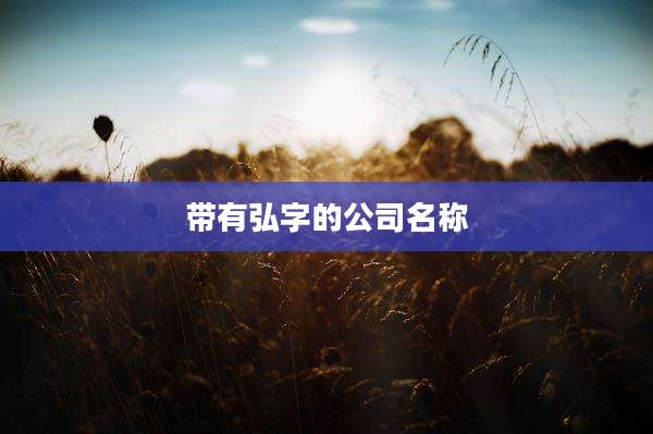 带有弘字的公司名称