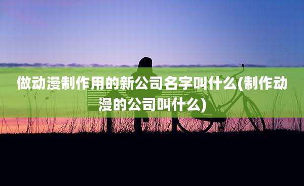 做动漫制作用的新公司名字叫什么(制作动漫的公司叫什么)