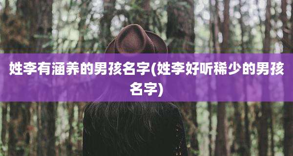 姓李有涵养的男孩名字(姓李好听稀少的男孩名字)