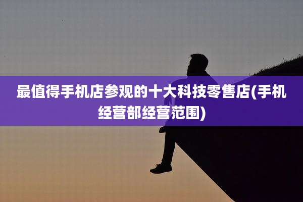 最值得手机店参观的十大科技零售店(手机经营部经营范围)