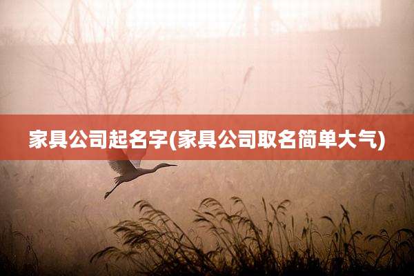 家具公司起名字(家具公司取名简单大气)
