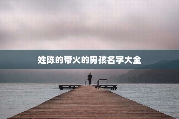 姓陈的带火的男孩名字大全