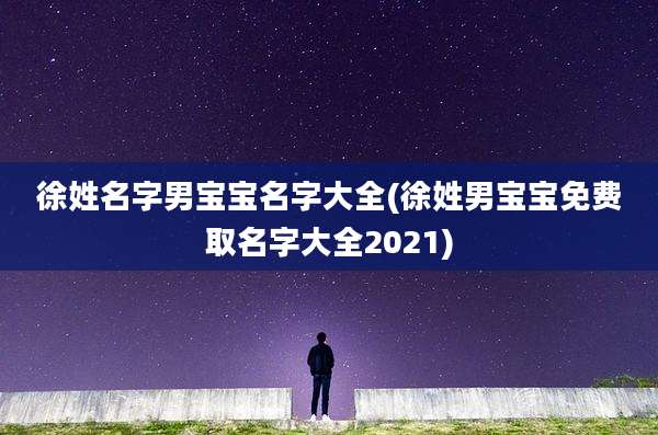 徐姓名字男宝宝名字大全(徐姓男宝宝免费取名字大全2021)