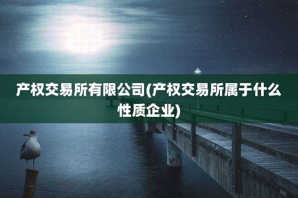 产权交易所有限公司(产权交易所属于什么性质企业)