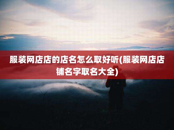 服装网店店的店名怎么取好听(服装网店店铺名字取名大全)