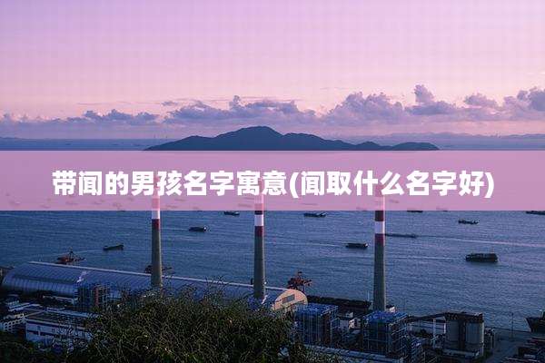带闻的男孩名字寓意(闻取什么名字好)