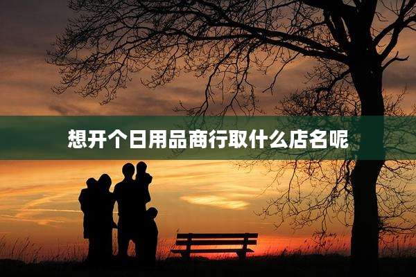 想开个日用品商行取什么店名呢
