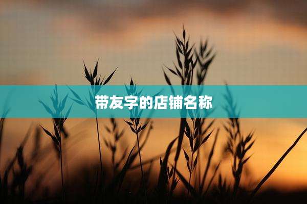 带友字的店铺名称