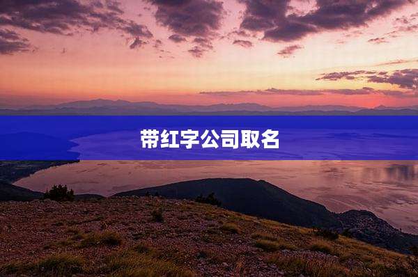 带红字公司取名